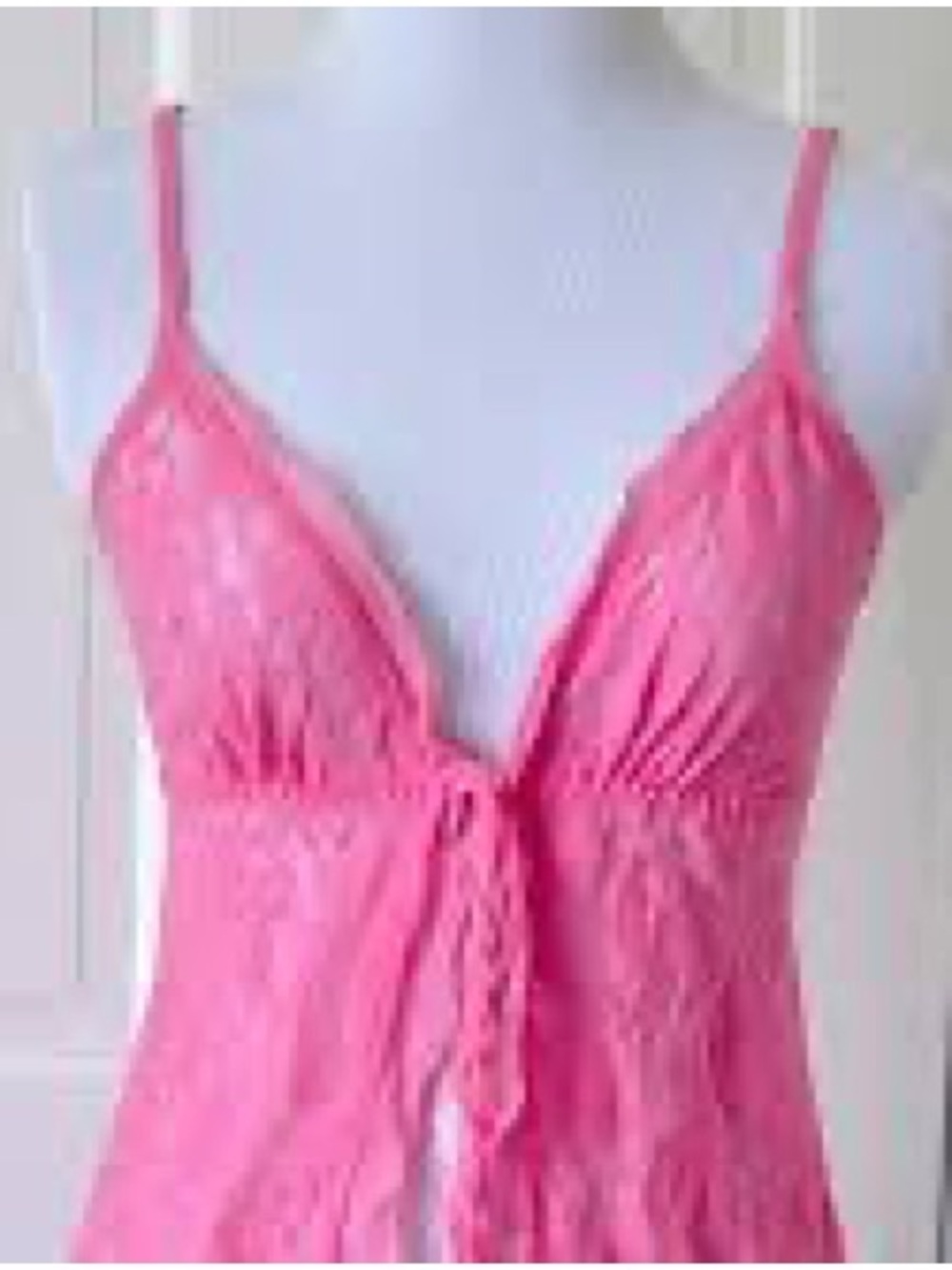 Hanky Panky Hot Pink Lace Chemise with Tie Front